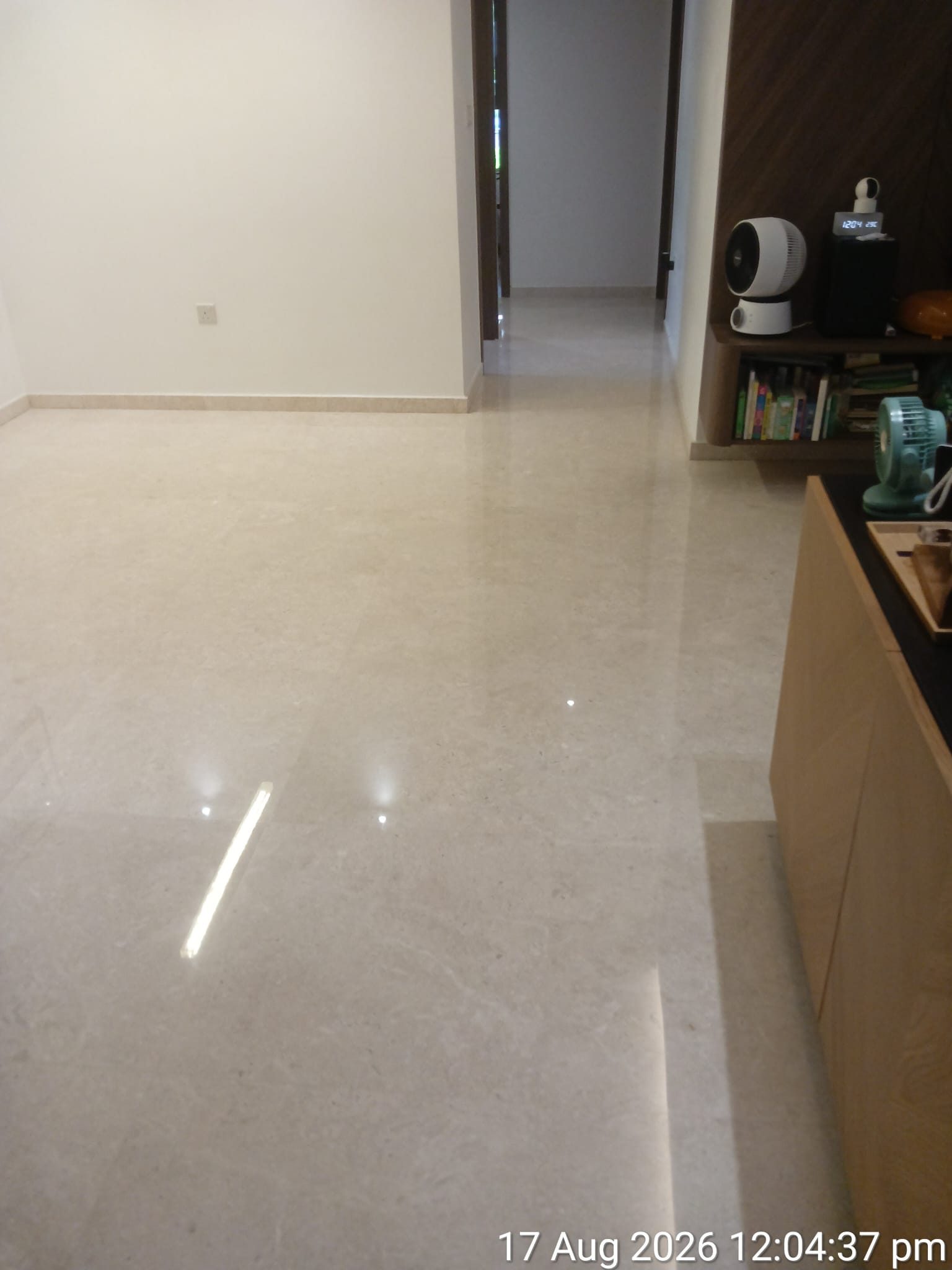 Polished marble living area, a Singapore home
